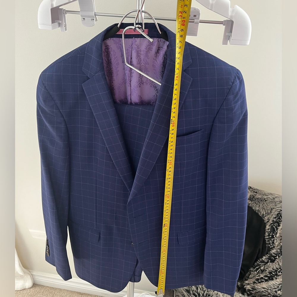 Sand Navy Checkered Suit - Picture 8 of 10